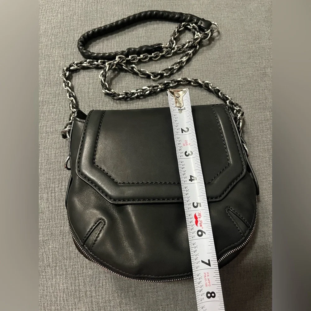 Rag & Bone Bradbury Mini Flap Chain Hobo Leather Black Bag with Chain Strap